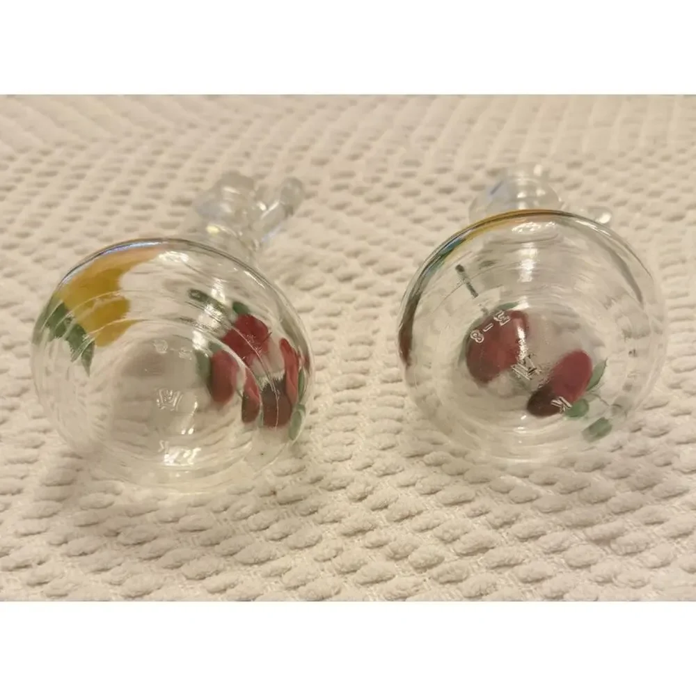 Vintage Set HAZEL ATLAS Cruets Oil & Vinegar Fruit Motif 3661/66